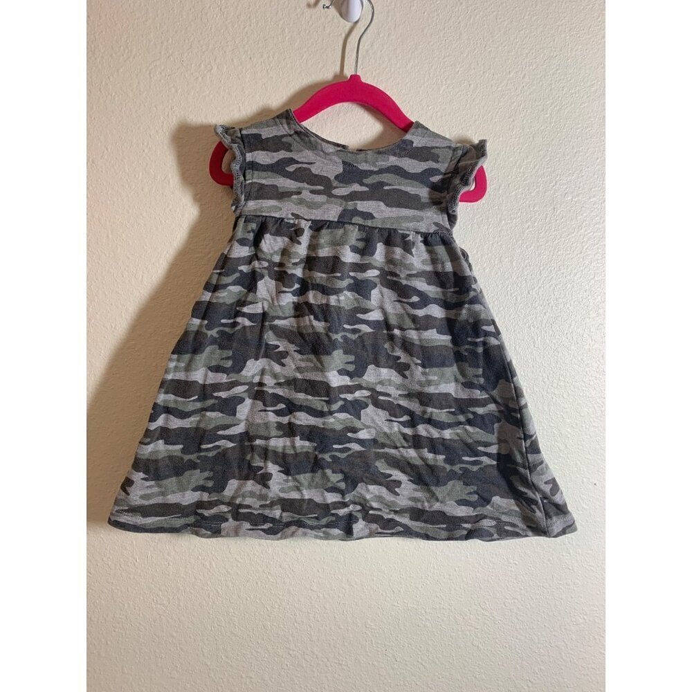 Mud Pie Camouflage Dress Toddler Girl Size 24M/2T Gray AC1